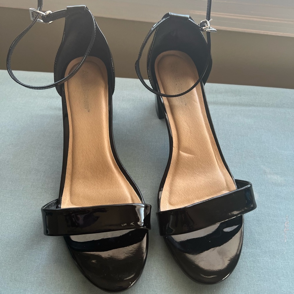 Ashley Stewart Patent Leather Strap Sandals